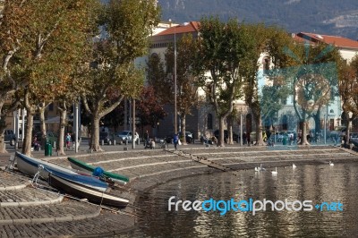 Lecco At Lake Como Stock Photo