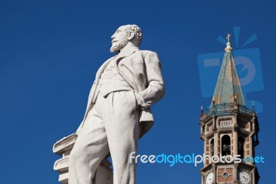 Lecco, Lombardy/italy - October 29 : Statue Of Mario Cermenati I… Stock Photo