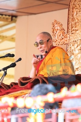 Leh, India-august 5, 2012 - His Holiness The 14th Dalai Lama Stock Photo