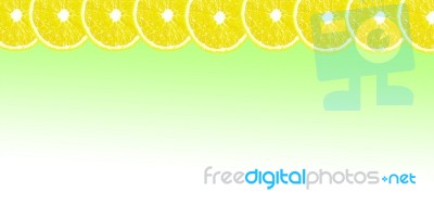 Lemon Halves Background With Space For Text On A White Backgroun… Stock Photo