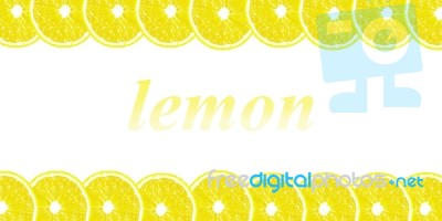 Lemon Halves Background With Space For Text On A White Backgroun… Stock Photo