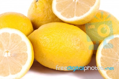 Lemons On White Stock Photo