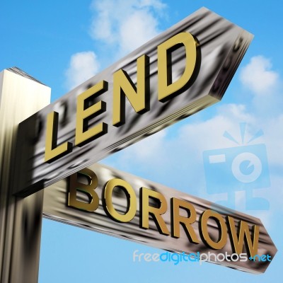 Lend Or Borrow Directions Stock Image