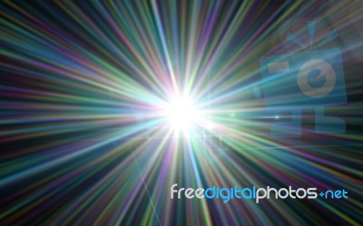 Lens Flare Light Over Black Background. Easy To Add Overlay Or Screen Filter Over Photos.beautiful Abstract Flare With Colorful Light Stock Image