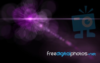 Lens Flare Or Star Flare In Black Background.modern Nature Flare Effect With Black Background For Overlay Design Stock Image