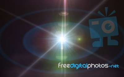 Lens Flare Or Star Flare In Black Background.modern Nature Flare Effect With Black Background For Overlay Design Stock Image