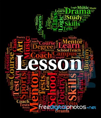 Lesson Word Meaning Lectures Seminar And Text Stock Image