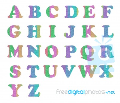 Letter Alphabet By Colorful Paper Stock Photo