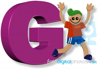Letter G Boy Stock Image