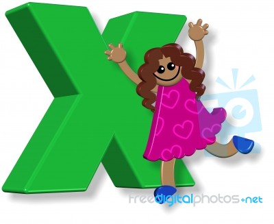 Letter X Girl Stock Image