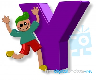 Letter Y Boy Stock Image