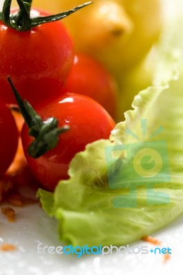 Lettuce And Tomatoes Stock Photo