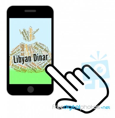 Libyan Dinar Represents Foreign Exchange And Broker Stock Image