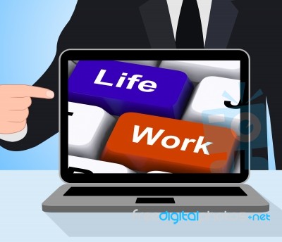 Life Work Keys Displays Balancing Job And Free Time Stock Image