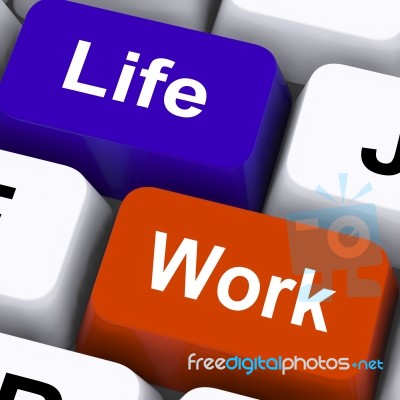 Life Work Keys Show Balancing Job And Free Time Stock Image