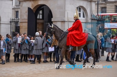 Lifeguard Of The Queens Household Cavalry Stock Photo