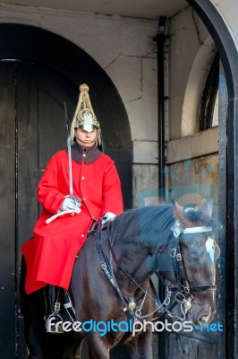 Lifeguard Of The Queens Household Cavalry Stock Photo