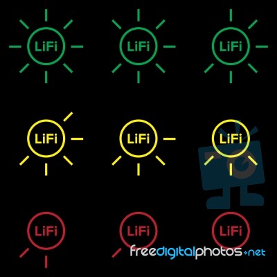 Lifi Icon Set Stock Image
