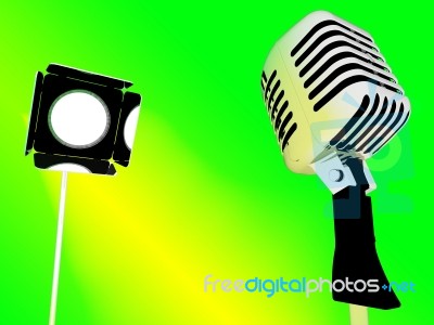 Light And Microphone Shows Concert Entertainment Or Talent Stock Image