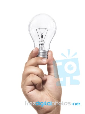 Light Bulb In Hand Stock Photo