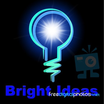 Light Bulb Indicates Ideas Innovations And Thoughts Stock Image
