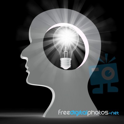 Light Bulb Shows Think About It And Creativity Stock Image