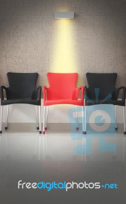 Light On The Middle Chair Stock Photo