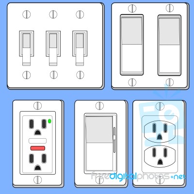 Light Switches And Plug Ins Stock Image