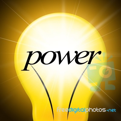 Lightbulb Energy Shows Power Source And Bright Stock Image