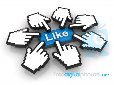 Like button around cursor Stock Image