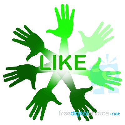 Like Hands Indicates Social Media And Arm Stock Image