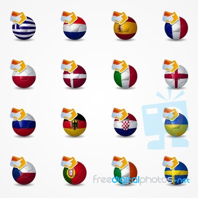 Like Icon Ball Europe Soccer Stock Image