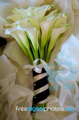 Lillies Bridal Bouquet Stock Photo
