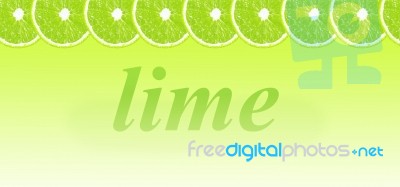 Lime Halves Background With Space For Text On A White Background… Stock Photo