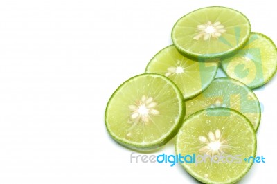 Lime On A White Background Stock Photo