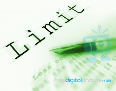 Limit Word Displays Confines Boundary Or Extent Stock Image