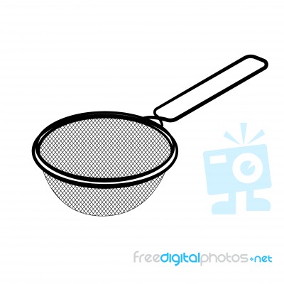Line Drawing Of Sieve -simple Line Stock Image