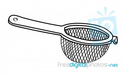 Line Drawing Of Sieve -simple Line Stock Image
