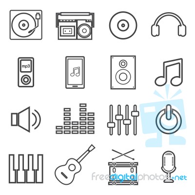 Line Music Icon Stock Image