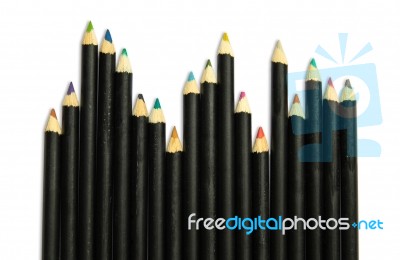 Line Of Pencils Stock Photo