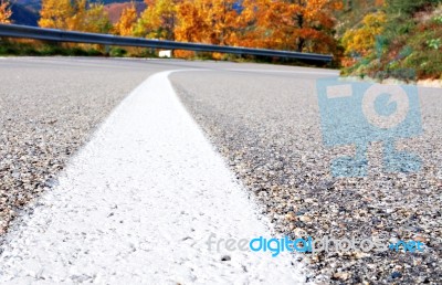 Line On The Road Stock Photo