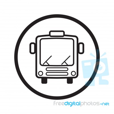 Linear Bus Icon -  Iconic Design Stock Image