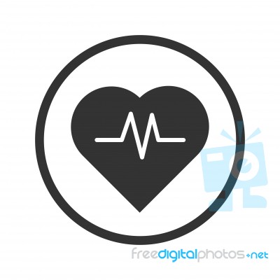 Linear Heartbeat Icon -  Iconic Design Stock Image