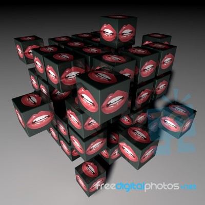 Lip Cubes Stock Image