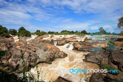 Liphi Water Fall In Champasak Southern Of Laos Stock Photo