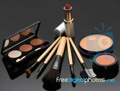 Lipstick Eye Shadow And Blusher Stock Photo