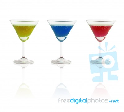 Liquid In Martini Glasses Stock Photo
