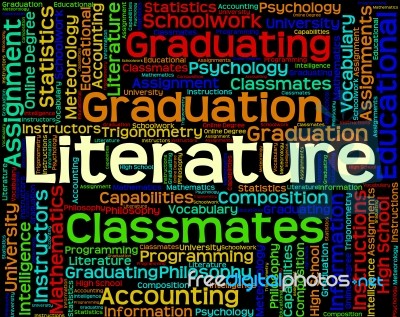 Literature Word Indicates Non Fiction And Words Stock Image