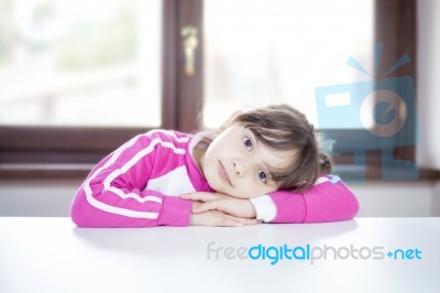 Little Bored, Angry, Sad Stock Photo