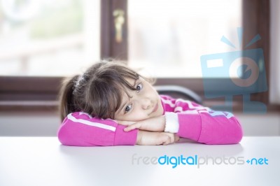 Little Bored, Angry, Sad Stock Photo